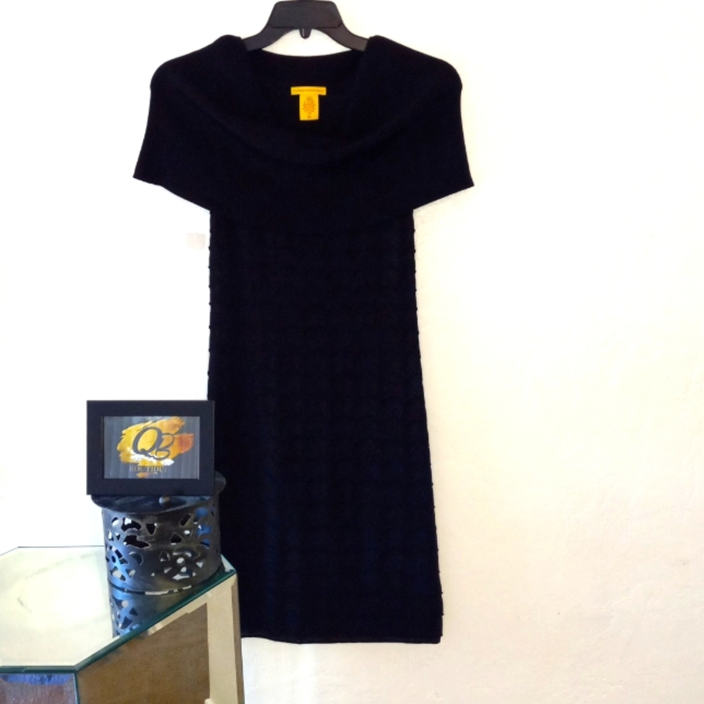Small  Black  Catherine MaLandring Wide Neck Midi Dress